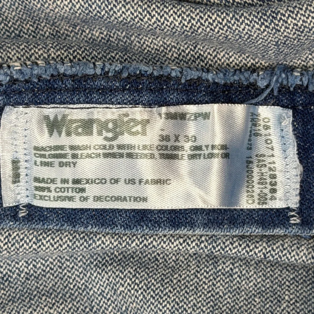 Wrangler COWBOY CUT Straight Leg 13MWZPW Mens 36x30 100% Cotton Denim Blue Jeans